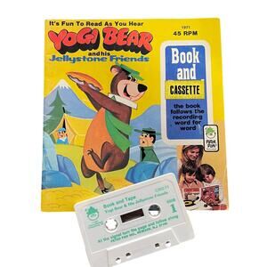 Yogi Bear Jellystone Friends Vintage 1972 RARE Read Along Book and Tape Gift